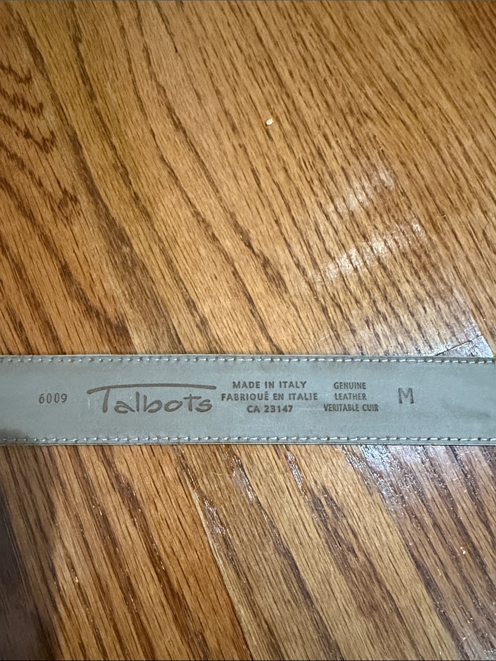 Talbots Italian Made Genuine Leather Taupe Belt with Gold Buckle- Women’s Medium - Picture 5 of 6